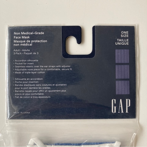 🎁 GAP Adult Face Mask 3-Pack, Brand New, Blue Stripe - Picture 2 of 4